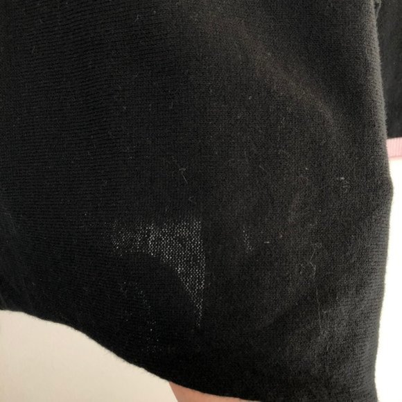 New Cloth by Design Convertible Tie Side Slit Sweater Black Purple Size Medium - Picture 10 of 16